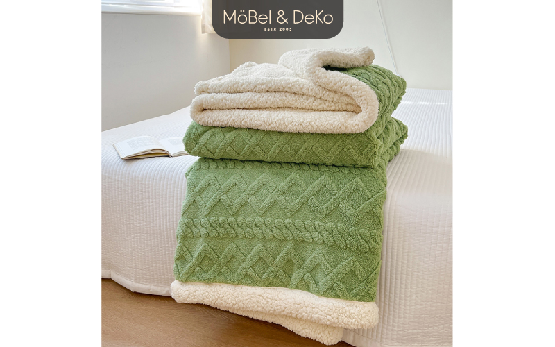 雪雕絨×羊羔絨多功能保暖毯｜【DeKo岱珂寢具家飾】