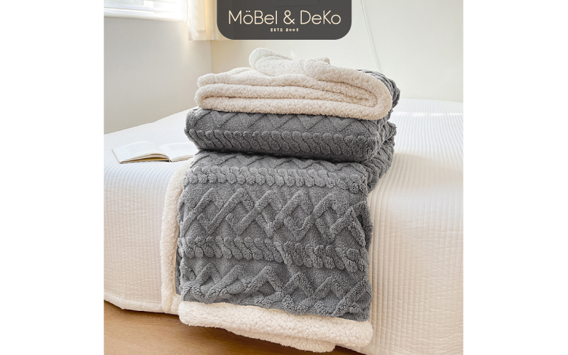 雪雕絨×羊羔絨多功能保暖毯｜【DeKo岱珂寢具家飾】