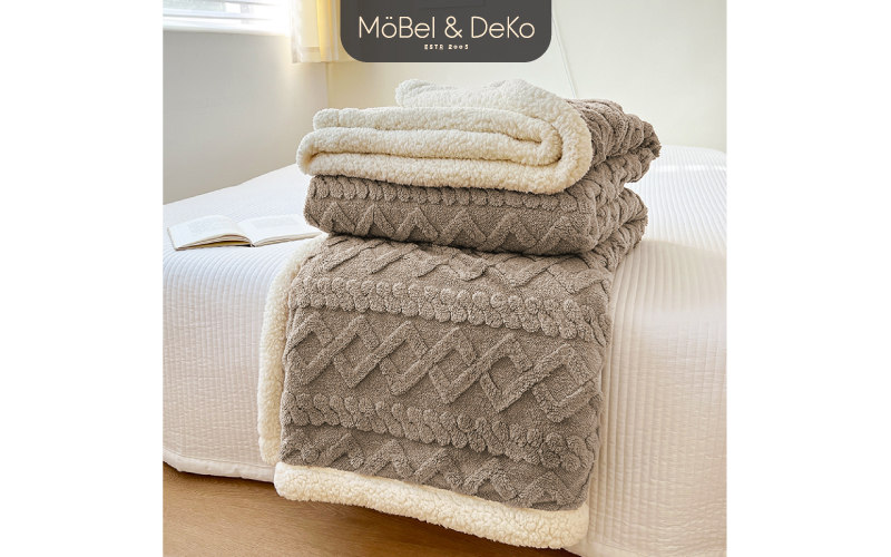 雪雕絨×羊羔絨多功能保暖毯｜【DeKo岱珂寢具家飾】